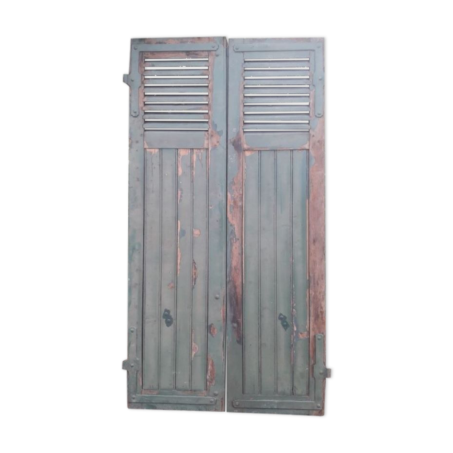 Pair of shutters oak parts with louvers 201,5x106cm