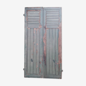 Pair of shutters oak parts with louvers 201,5x106cm