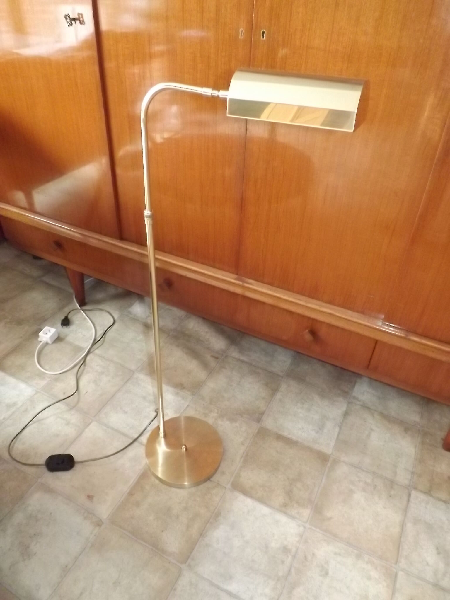 Modernist brass floor lamp deknudt 1970 vintage
