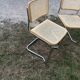 Vintage Pair  chrome cantilever chairs with cane, 1970s