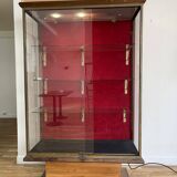 Brass display case from the Lutetia hotel with integrated lighting.