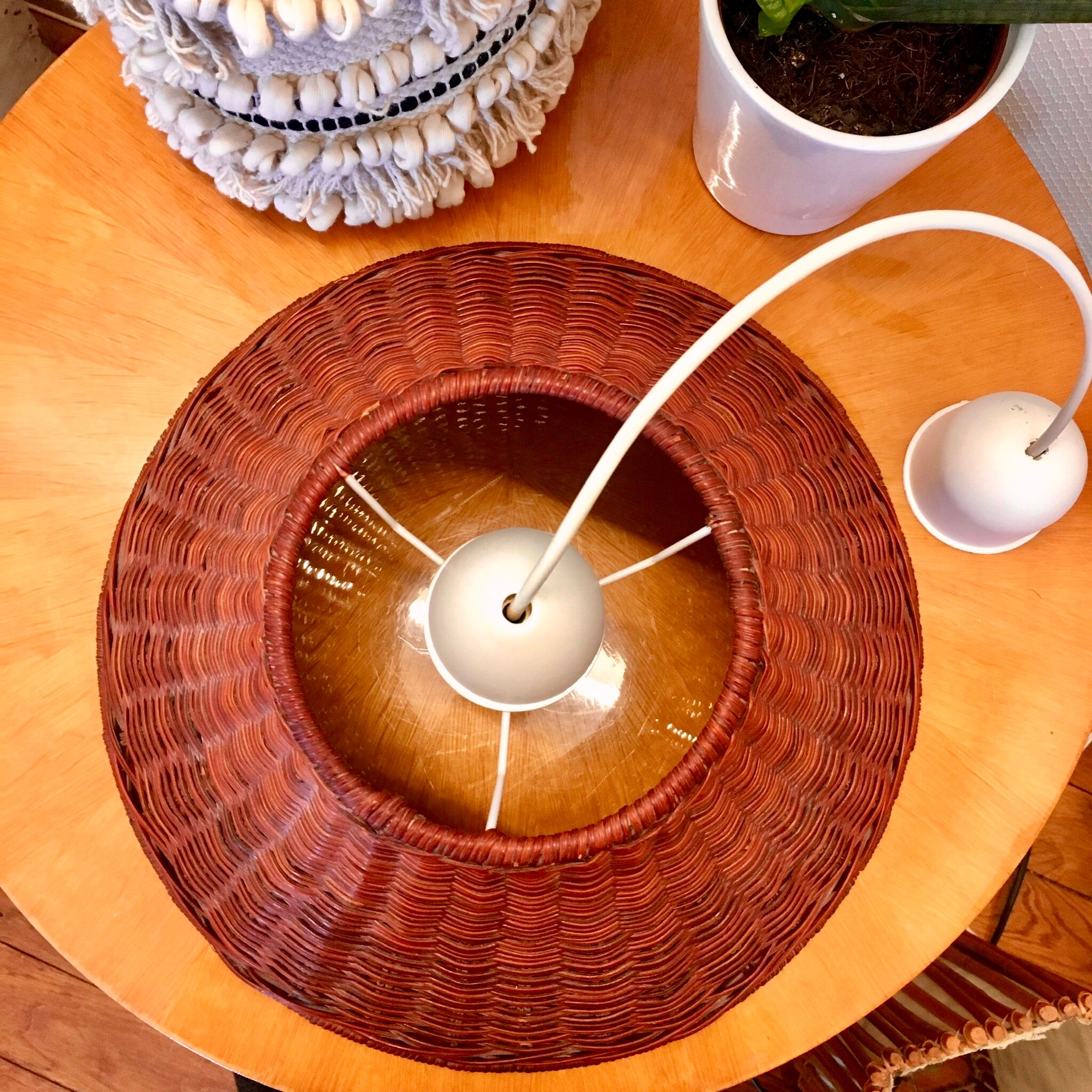 Vintage rattan pendant light