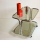 Chrome and smoked glass vintage bar cart trolley, 1970s.