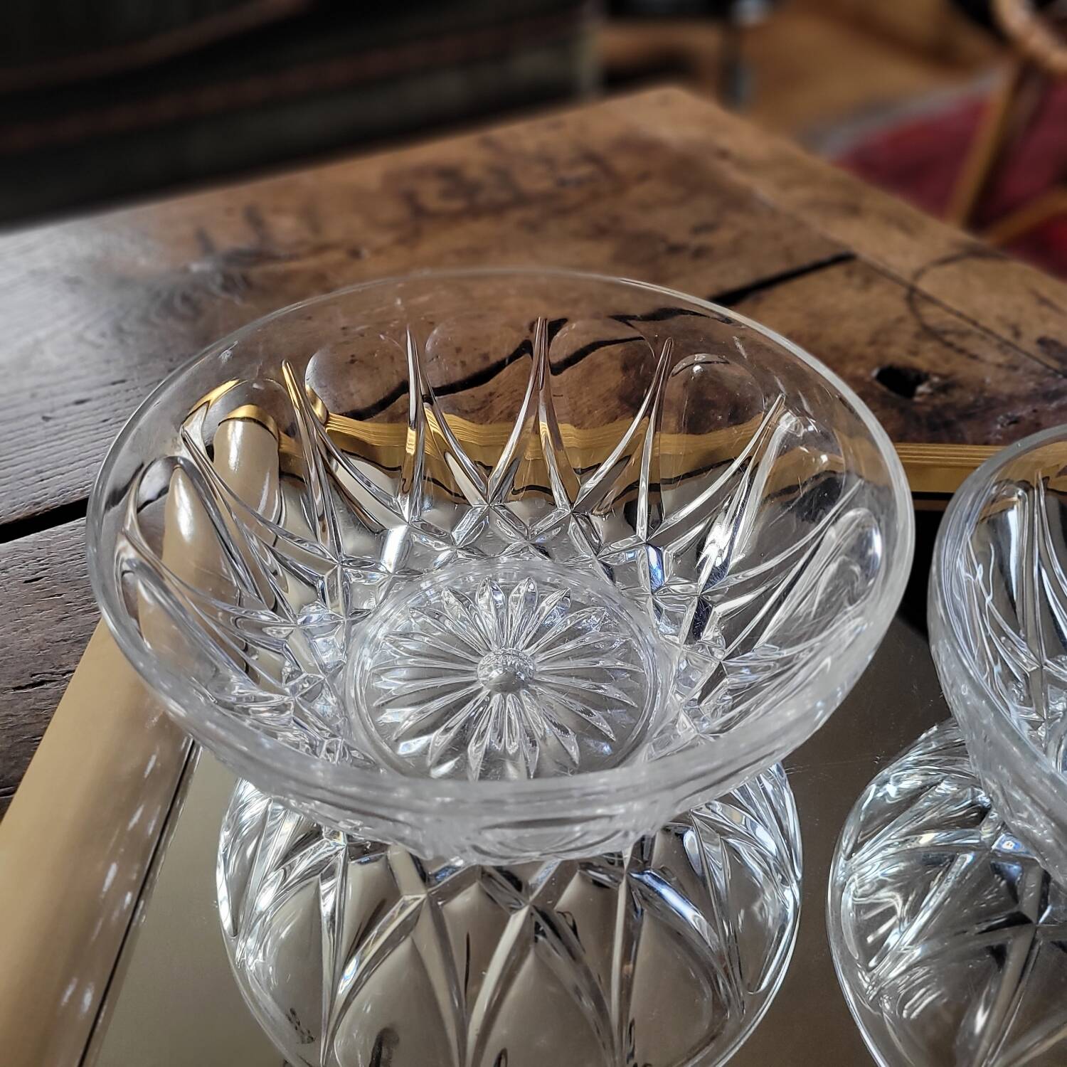 Pair of molded glass salad bowls – 1960s-70s