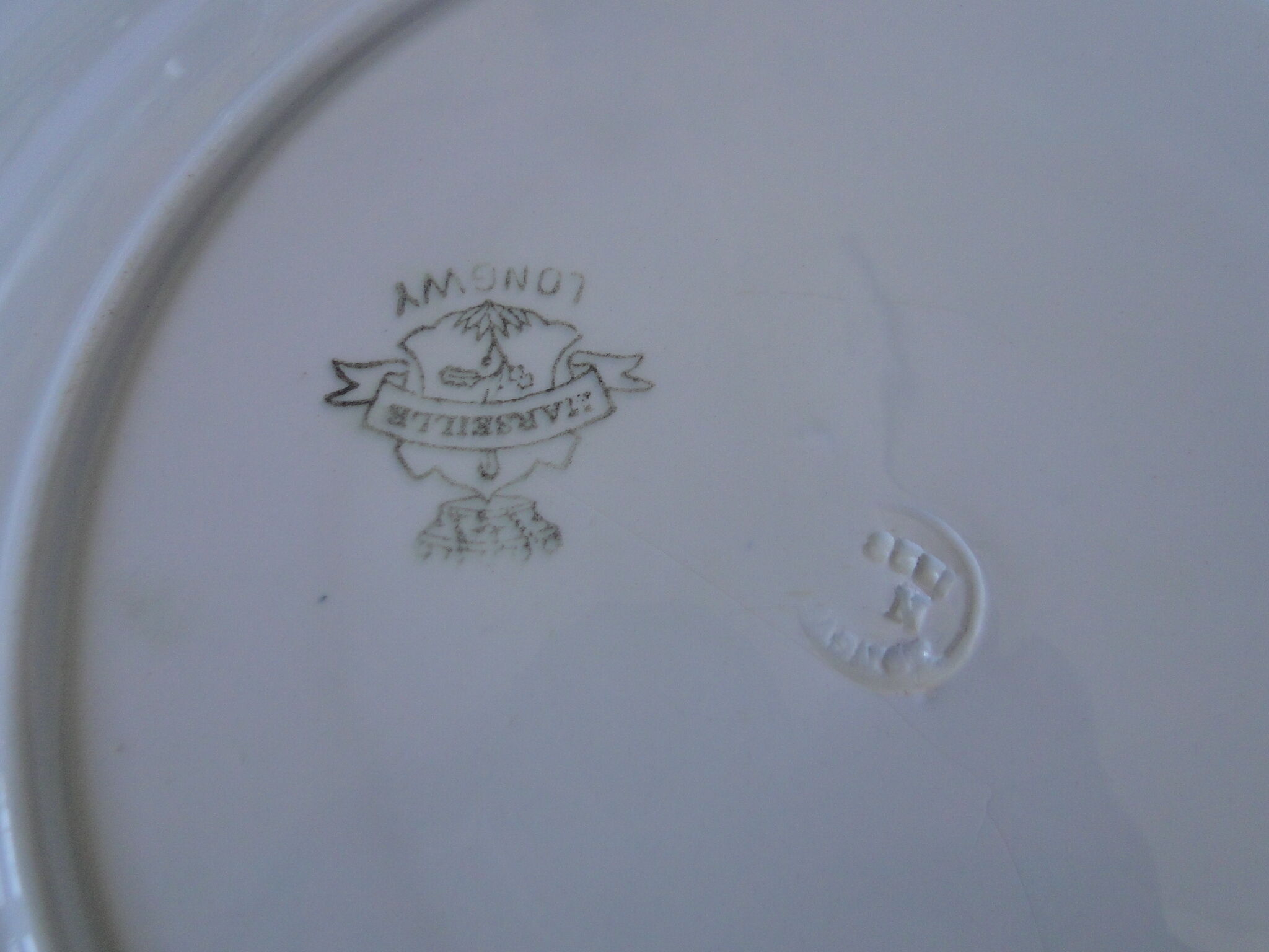 Dish old round faience longwy model marseille