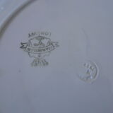 Plat ancien  rond faience  longwy modèle marseille