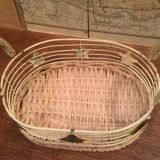 Basket with metal and wicker handles