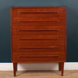 Retro 1960s danish teak mid century chest of drawers