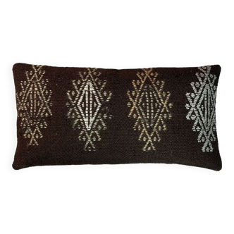 Vintage turkish kilim cushion cover , 30 x 60 cm