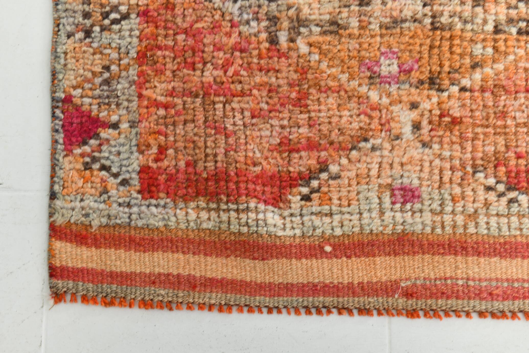 Tapis de couloir vintage aux couleurs douces, 91 x 295 cm