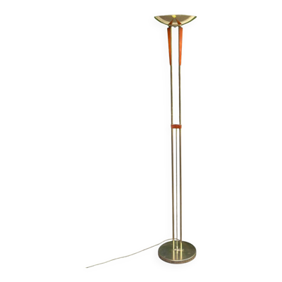 Lampadaire italien vintage en laiton doré 1970