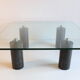 Black Marble & Glass Coffee Table, 1980s