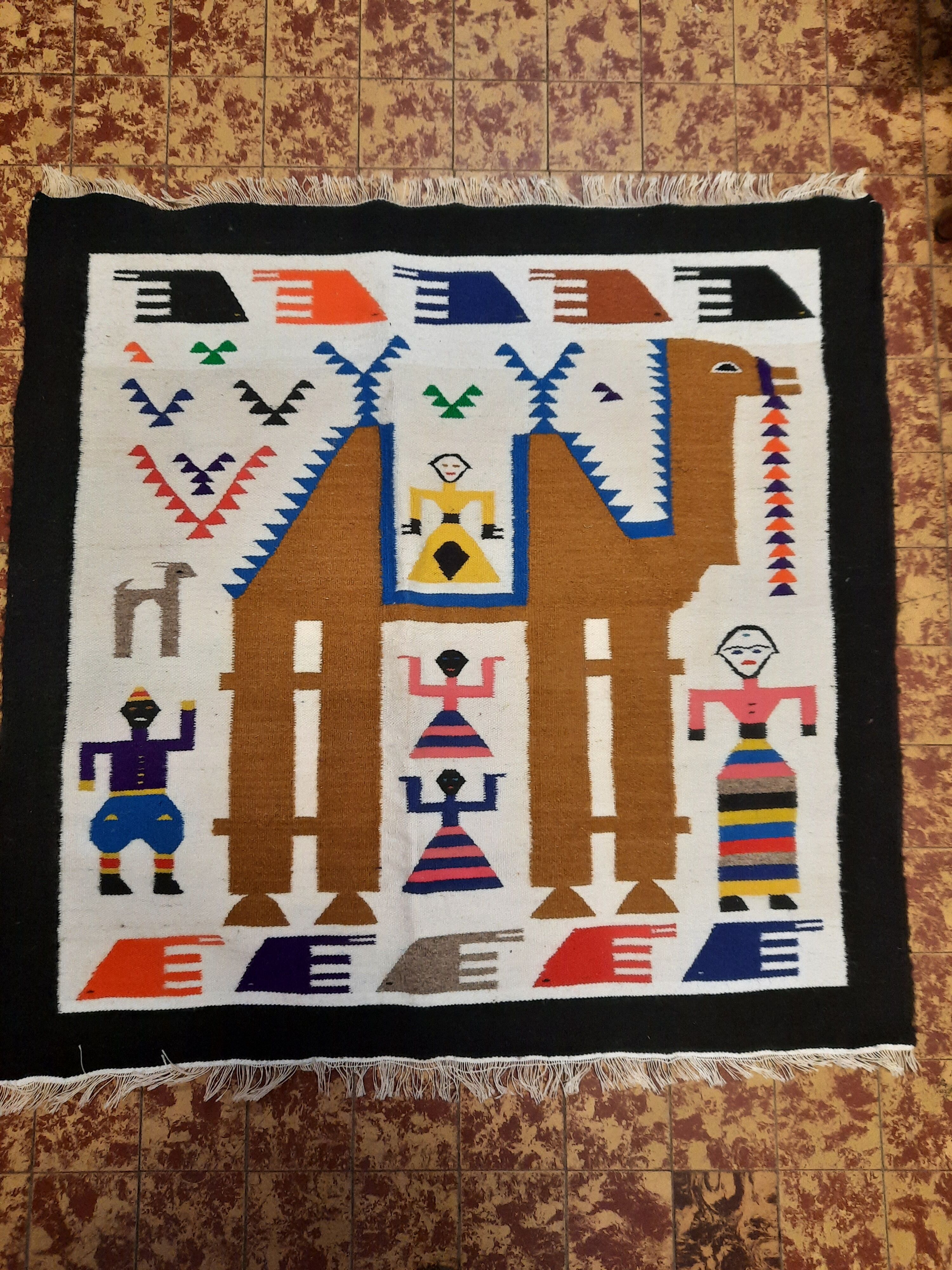 Kilim ethnic carpet, 89 cm