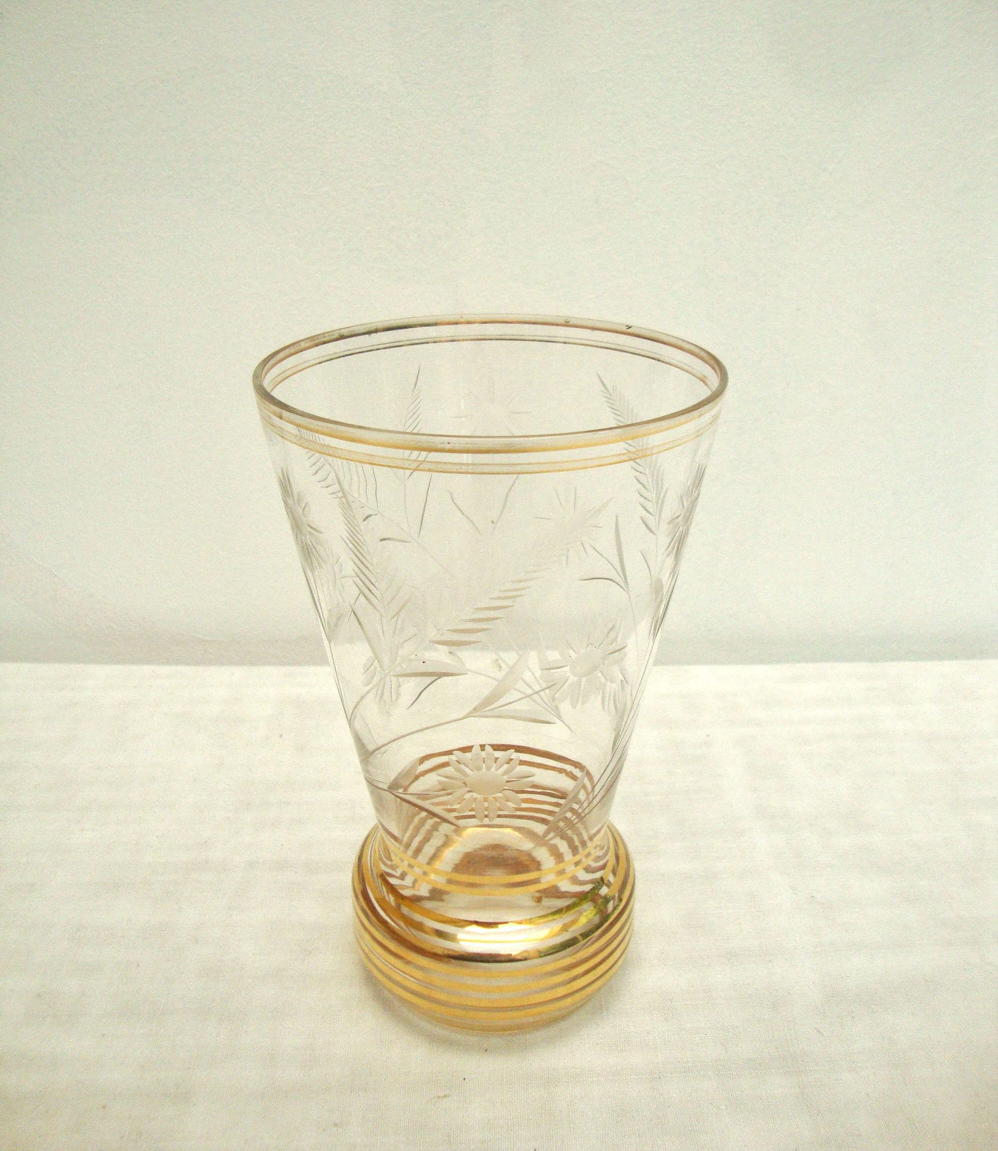 Engraved crystal vase