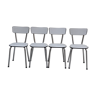 Set de 4 chaises de cuisine blanches en formica