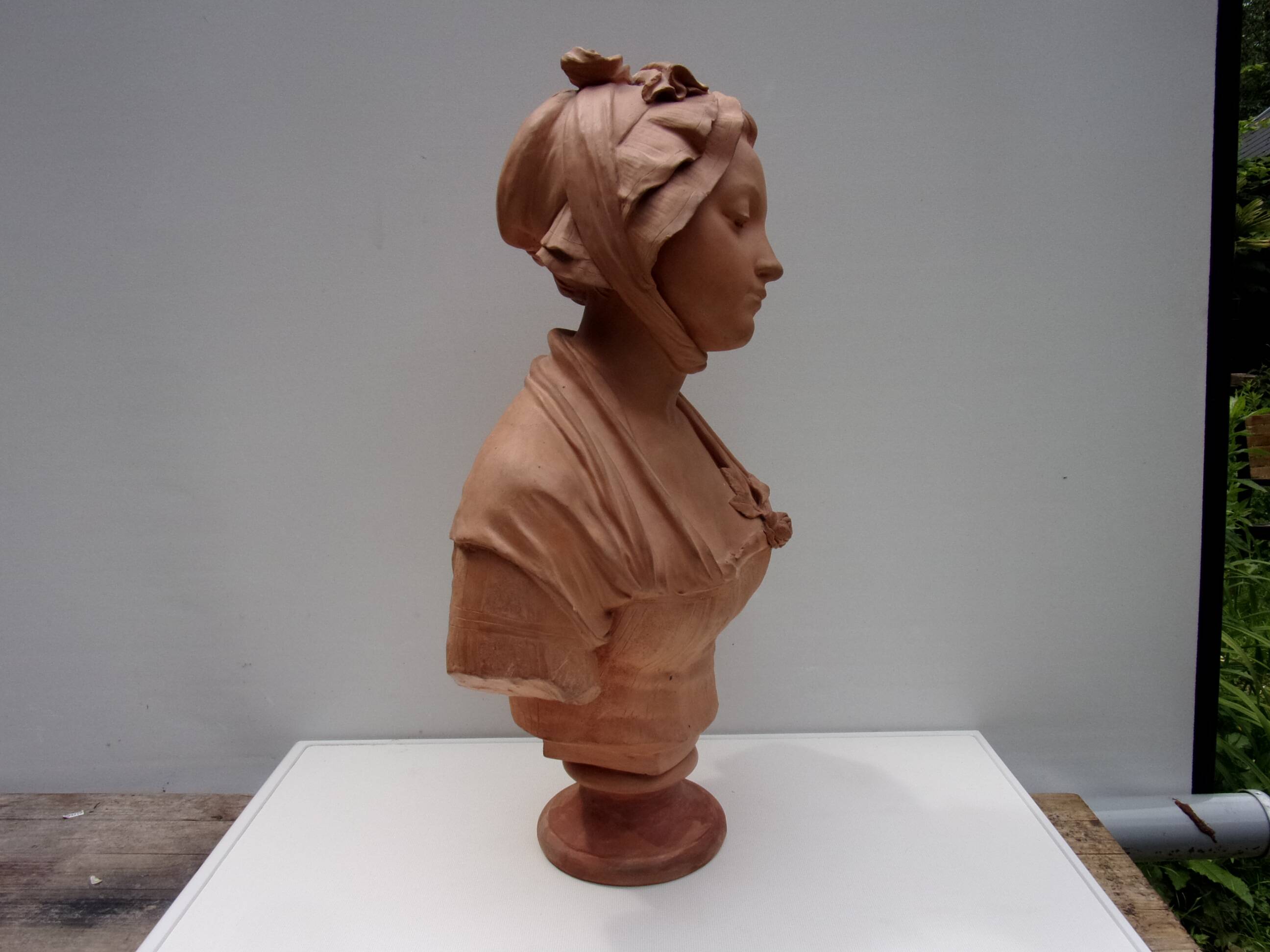 plaster sculpture portrait of a woman
