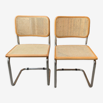 2 chaises Cesca modernes du milieu du siècle Marcel Breuer