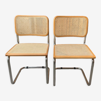 2  Mid century modern Cesca chairs Marcel Breuer