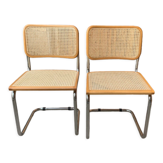 2  Mid century modern Cesca chairs Marcel Breuer