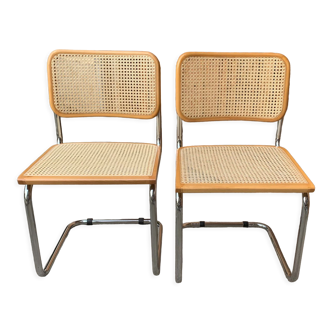 2 chaises Cesca modernes du milieu du siècle Marcel Breuer