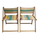 Folding wood and canvas beach chairs 1950