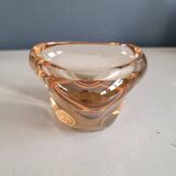 Vintage amber tinted glass ashtray