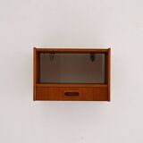 1960s Scandinavian wall-mounted teak bedside table