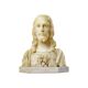 Alabaster Marble Bust Christ Sacred Heart Antique 1920 Signed 32cm