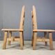 Vintage oak  brutalist dining chairs, 1960s