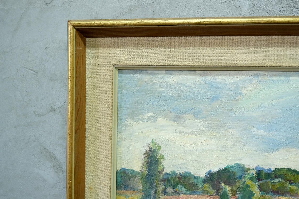 Katarina Fontaine, Swedish Modern Landscape, Oil on Panel, 1950s, Framed