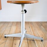 Industrial workshop stool, Made in France, adjustable height, 1970