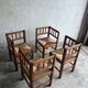 Set of 4 brutalist oak armchairs, 1950s