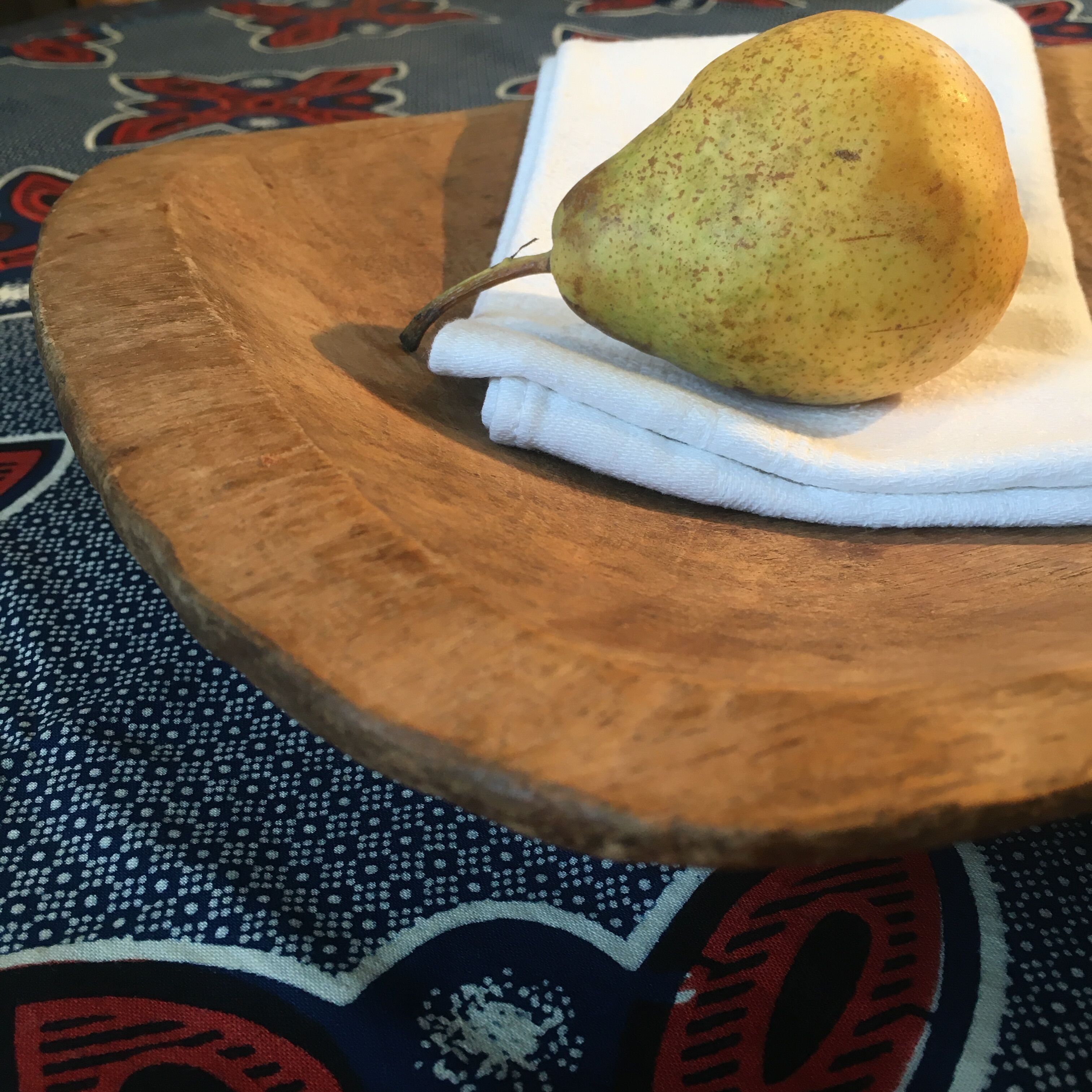 Large artisanal solid wood dish