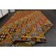 Tapis vintage turc Oushak fait main en laine et coton, années 1970