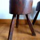 Pair of Brutalist wooden stools, circa 1960