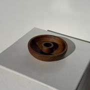 Circular teak monoxyle candle holder D12 H3
