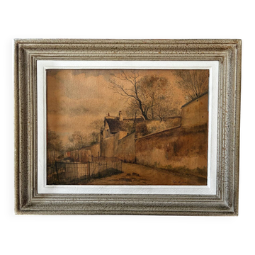 Countryside landscape painting by Édouard Lefevre, 1879