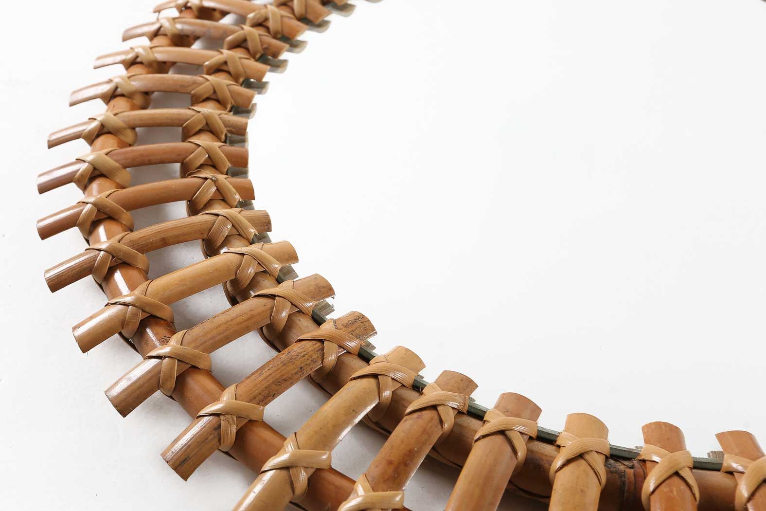 Rattan round mirror ca.1950