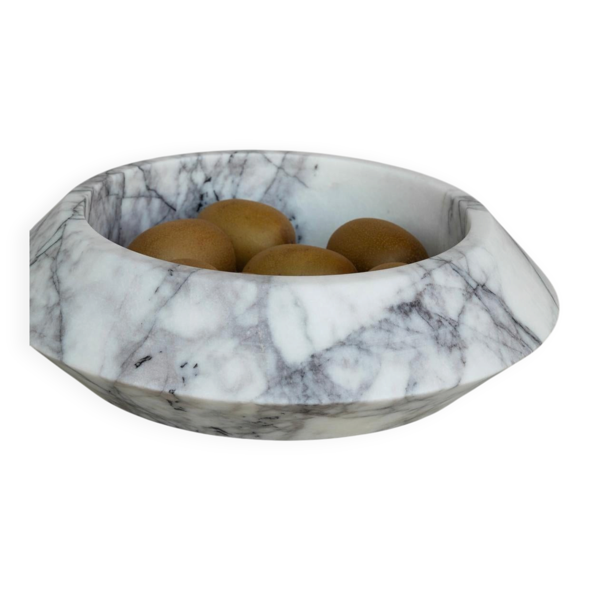 Bol Eclipse en marbre blanc lilas