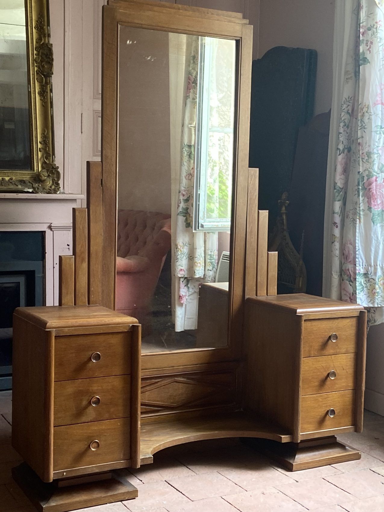 Art Deco dressing table in solid oak – 1920s/1930s