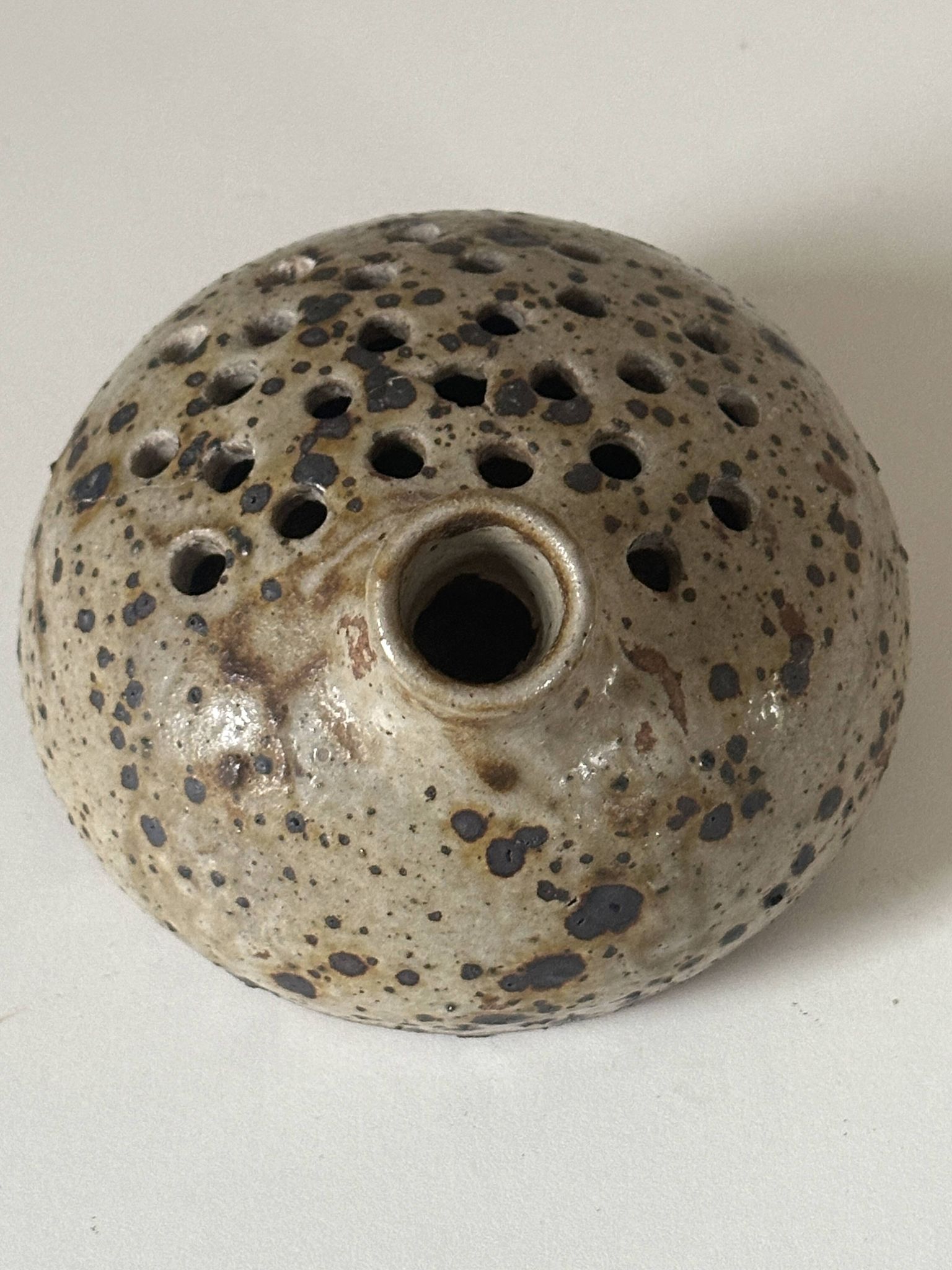 Vase céramique grès pyrité vintage design années 60