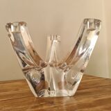 Daum 3-branched crystal candle holder