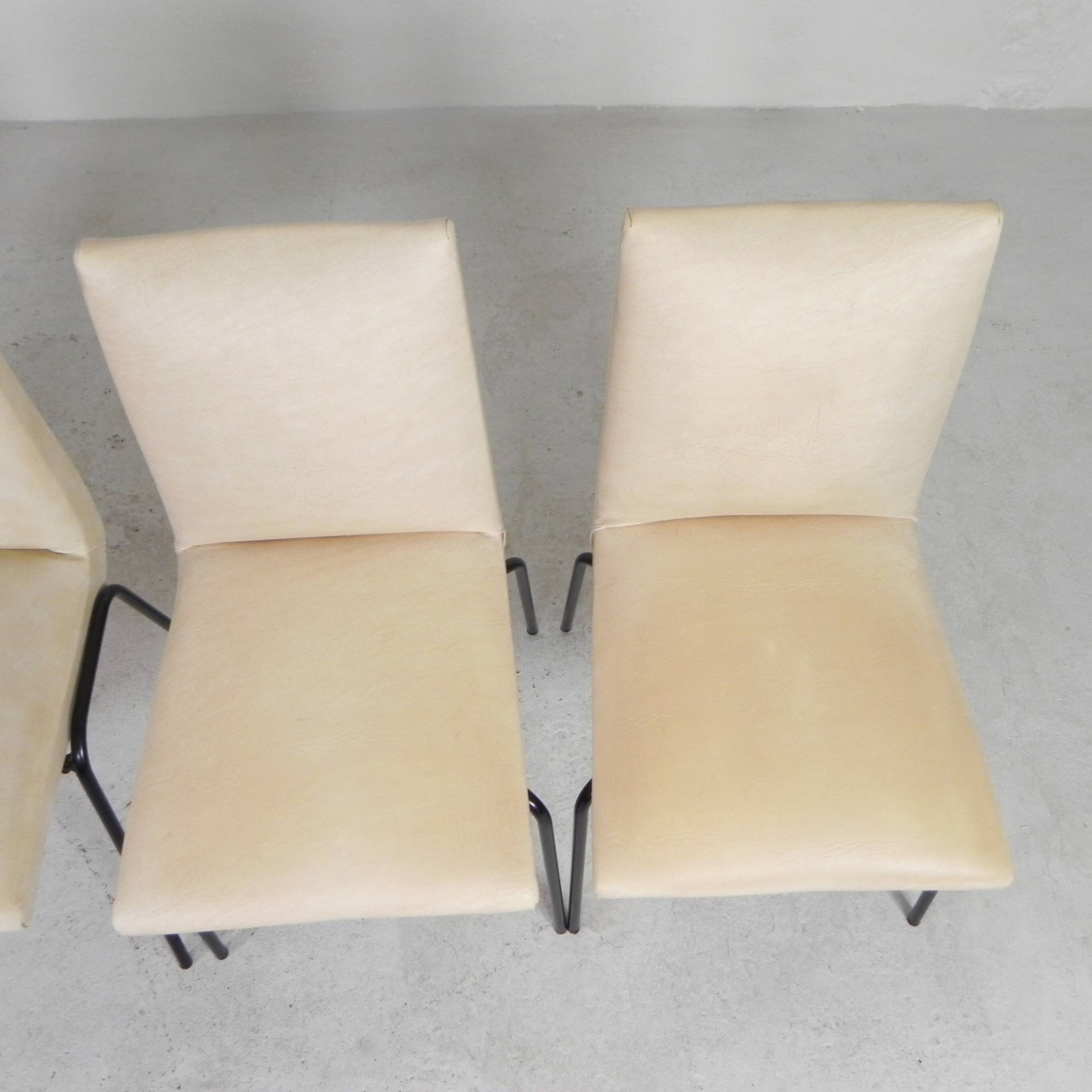 Set of 4 Meurop chairs by Pierre Guariche, 1950s