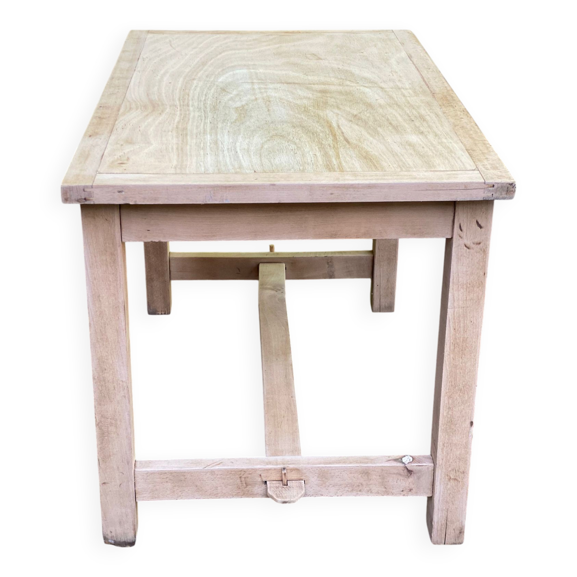 Renovated farmhouse table desk in oak, 110cm from the 1920s.