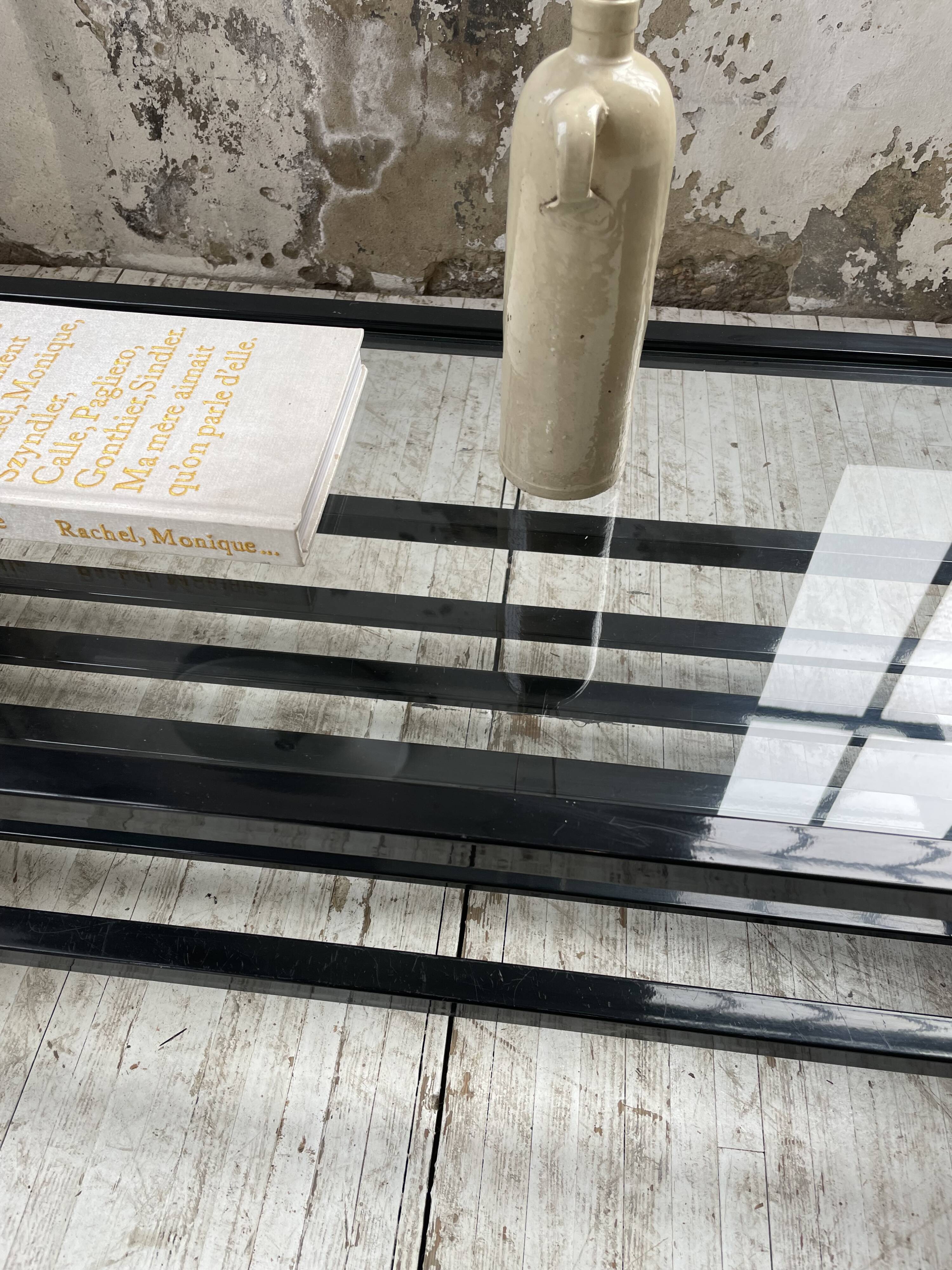 80s Italian marble and glass coffee table