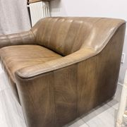 2-seater sofa De Sede DS 44 in brown buffalo leather