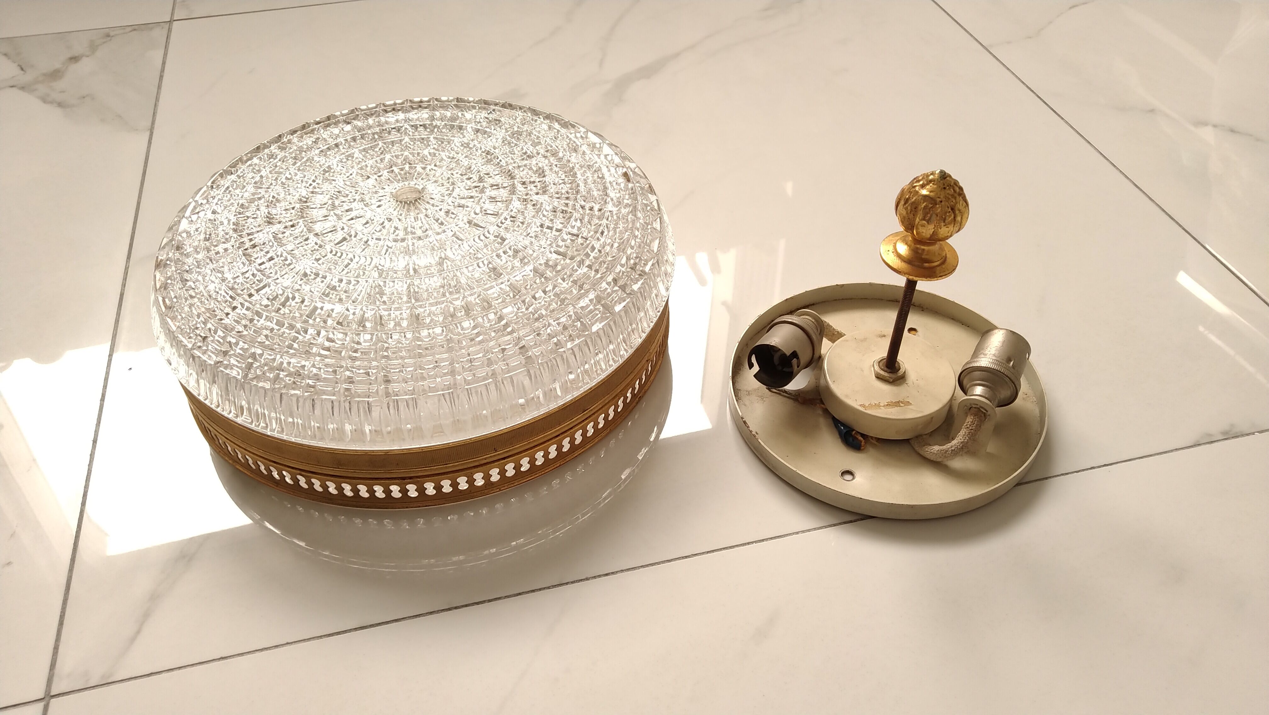 Glass and brass ceiling