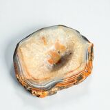 Vintage blue crystal agate slice ashtray 1960s