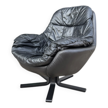 Chaise pivotante en cuir