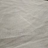 Ancient tablecloth, 12 embroidered towels monogram RD damasse de roses , friezes art deco